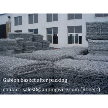 Горячая DIP гальванизированная корзина Gabion для обработки рек